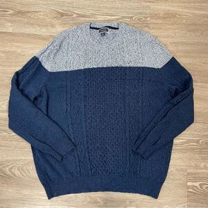 Club Room New Cable Knit Cotton Striped Sweater Pullover
